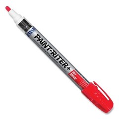 Paint-Riter+ Oily Surface Paint Marker, Red, 1/8 in Tip, Medium MKL-96962