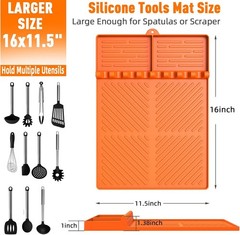 Orange Silicone Grill Mat Compatible with Blackstone Griddle