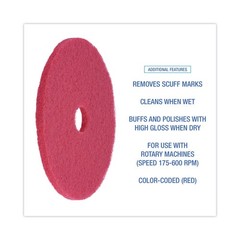Boardwalk 4020RED 20″ Dia Buffing Floor Pads – Red (5/CT) New