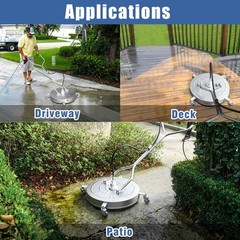 janz 24″ Pressure Washer Surface Cleaner 24 Inch Silvery White, silvery white