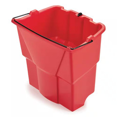 WaveBrake Mop Bucket 4.5 Gal Square Durable Dirty Water Web Molded Plastic Red
