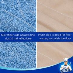 MR.SIGA Professional Microfiber Mop Size: 42cm X 23cm, Blue – Pad Refills