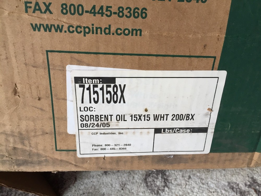 NEW CCP Sorbent Oil Pad 715158X 15″x15″ (10 pack) Free Shipping!