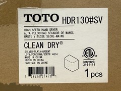 Toto Hand Dryer HDR130#SV, TOTO Clean Dry Aluminum Compact Automatic High Speed