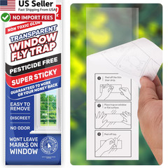 50 Window Fly Traps Sticky Non-Toxic Clear Fly Paper Indoor Housefly Gnat Killer