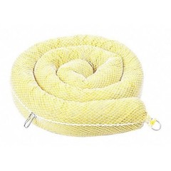 Spilltech Hz510sn Sorbent Boom, 23 Gal, 5 In X 10 Ft, Biohazard Liquids,
