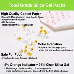 100-Pack 5g Silica Gel Packets – Premium Food Grade Rechargeable Desiccant