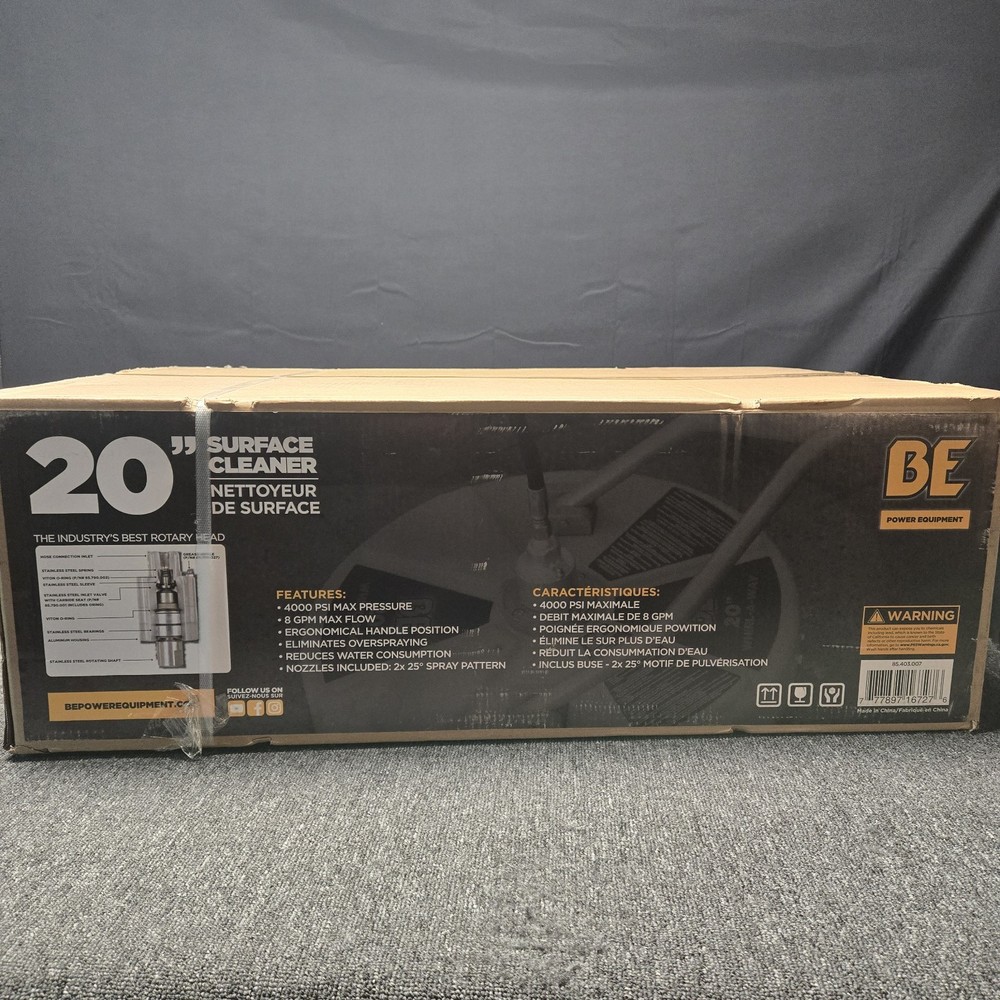 20″ BE Whirl-A-Way Pressure Washer Surface Cleaner Concrete 85.403.007