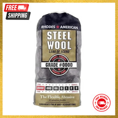 Steel Wool 0000 12 pad Fine Grade Rhodes, American Final Finish Super Fine
