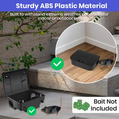 12 Pack Key–Required Rat Bait Stations & Mouse – 6 Large black