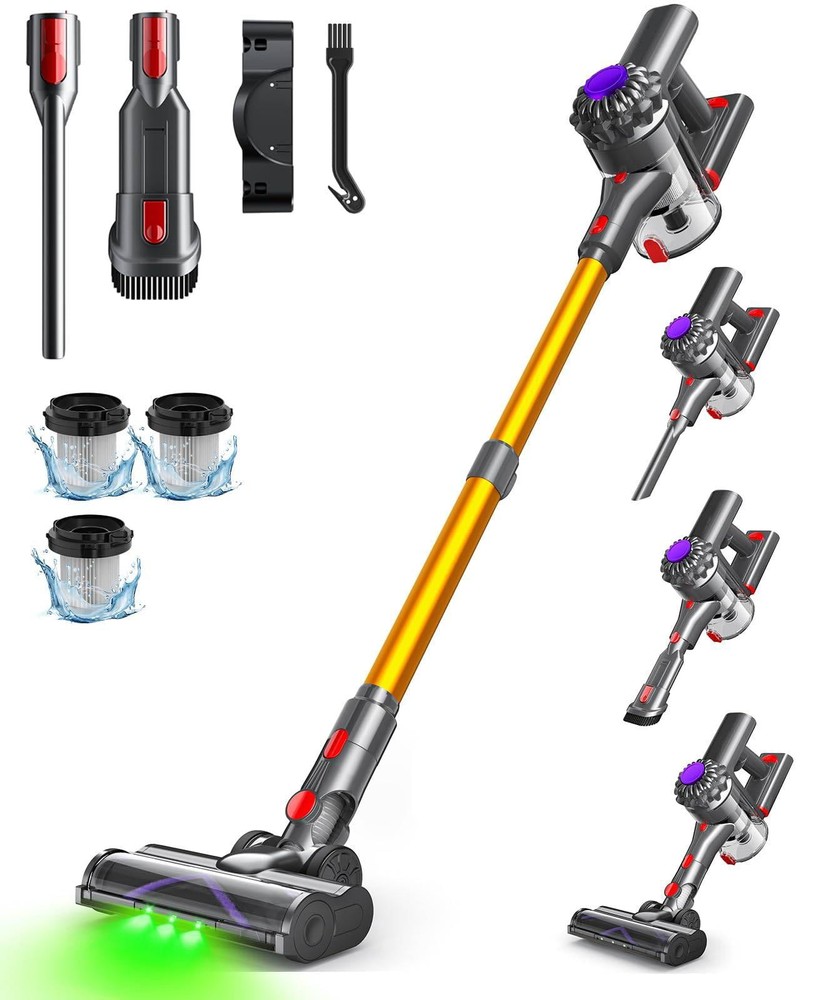 ARTSEA V15 Cordless Stick Vacuum Cleaner 6-in-1 Rechargeable, Adjustable Suction