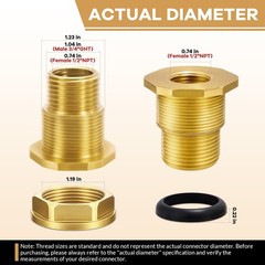 Carvedexquisitely 2 Pack 1/2″ Female NPT and 3/4″ 2 Pack, Without plug-2