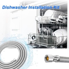 Dishwasher Installation Kit – 6 FT Stainless Steel 6 FT, Silver