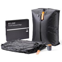 Relime Classic Series Vacuum Bags for Travel For Carry On luggage, 2PC Gray