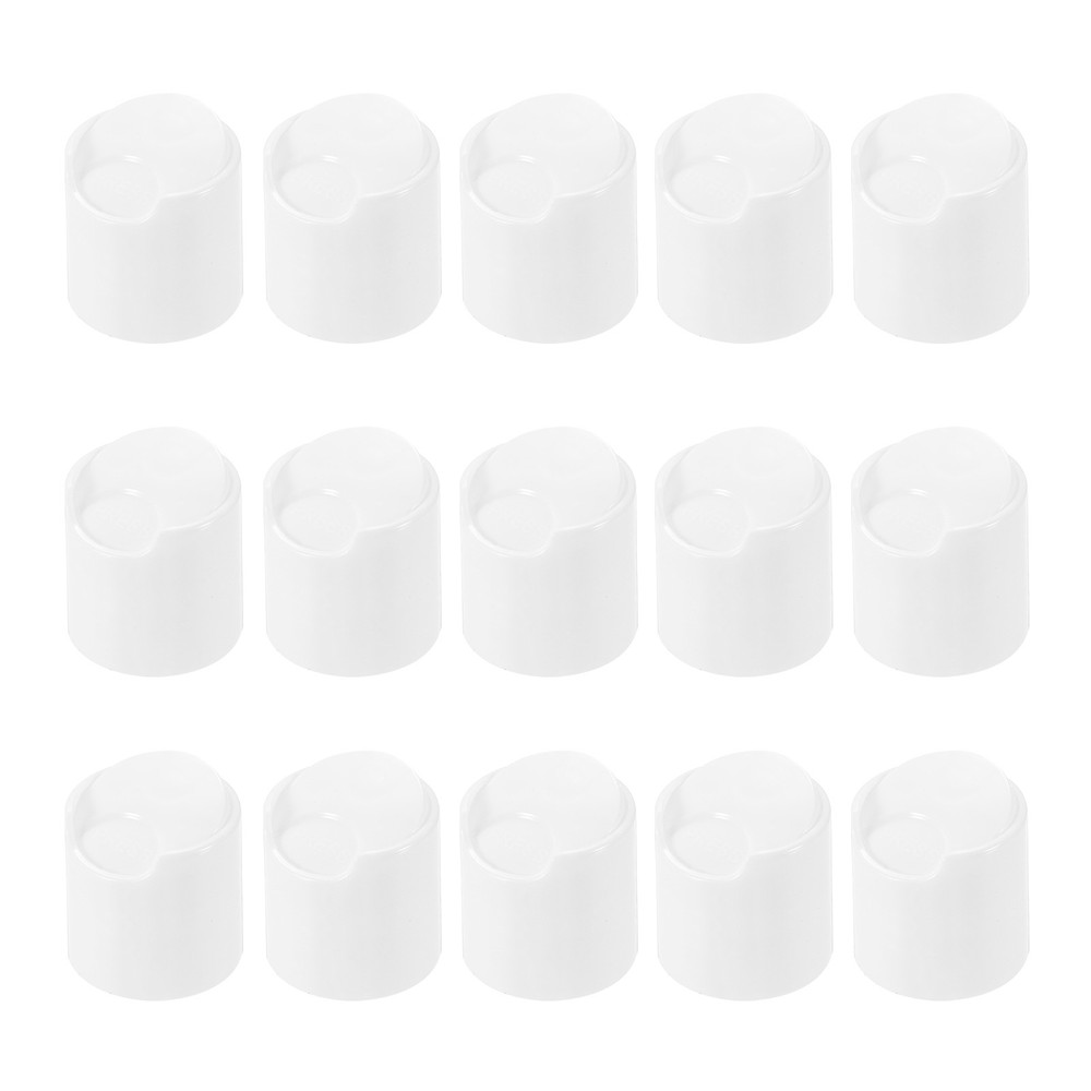 15Pcs White Disc Top Caps Replacement 28/410 Press Disk Cap 1.3×1.2×1.1”