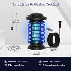 Fiveye Bug Zapper Outdoor Indoor Electric Fly Zapper Waterproof Led Light 18W