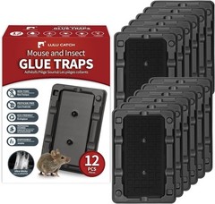 LULUCATCH 12pk Sticky Mouse & Insect Traps Non-Toxic Glue Indoor Pet Safe