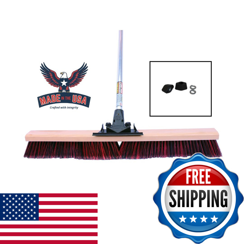 Flexsweep Unbreakable Commercial Push Broom Contractors 30 Inch Fine Bristles