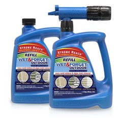 Wet & Forget Outdoor 48 Fl Oz (Pack of 2), Xtreme Reach Hose End & Refill