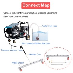 25.6″ Pressure Power Washer Undercarriage Under Car Cleaner 4000 PSI Water Broom