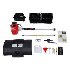 52CC Handheld Sweeper Broom Gas Power Driveway Turf Artificial Grass Snow Clean
