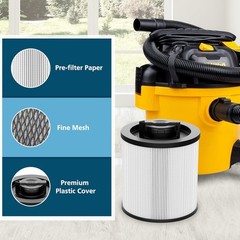 2 Pack DXVC6910 Cartridge Filter Replacement for DEWALT 6-16 Gallon Wet/Dry Vac