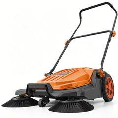 VEVOR Walk-Behind Floor Sweeper Manual Hand Push Sweeper 25.6″ Sweeping Width