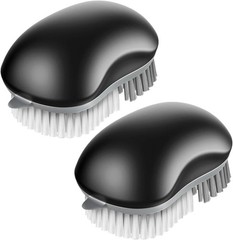 MR.SIGA 2 Pack Black Veggie and Fruit Scrubber Brush with Non Slip Comfort Grip
