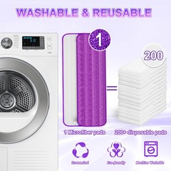 6 Pack Reusable Mop Pads for Swiffer PowerMop, Power 6 PACK, Purple
