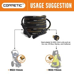 Pressure Washer Hose 30 FT x 3/8 Inch 4000 PSI, Kink Resistant Power Washers …