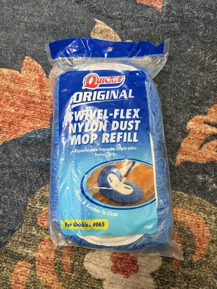 Quickie Swivel Flex Nylon Dust Mop Refill #065 Blue New