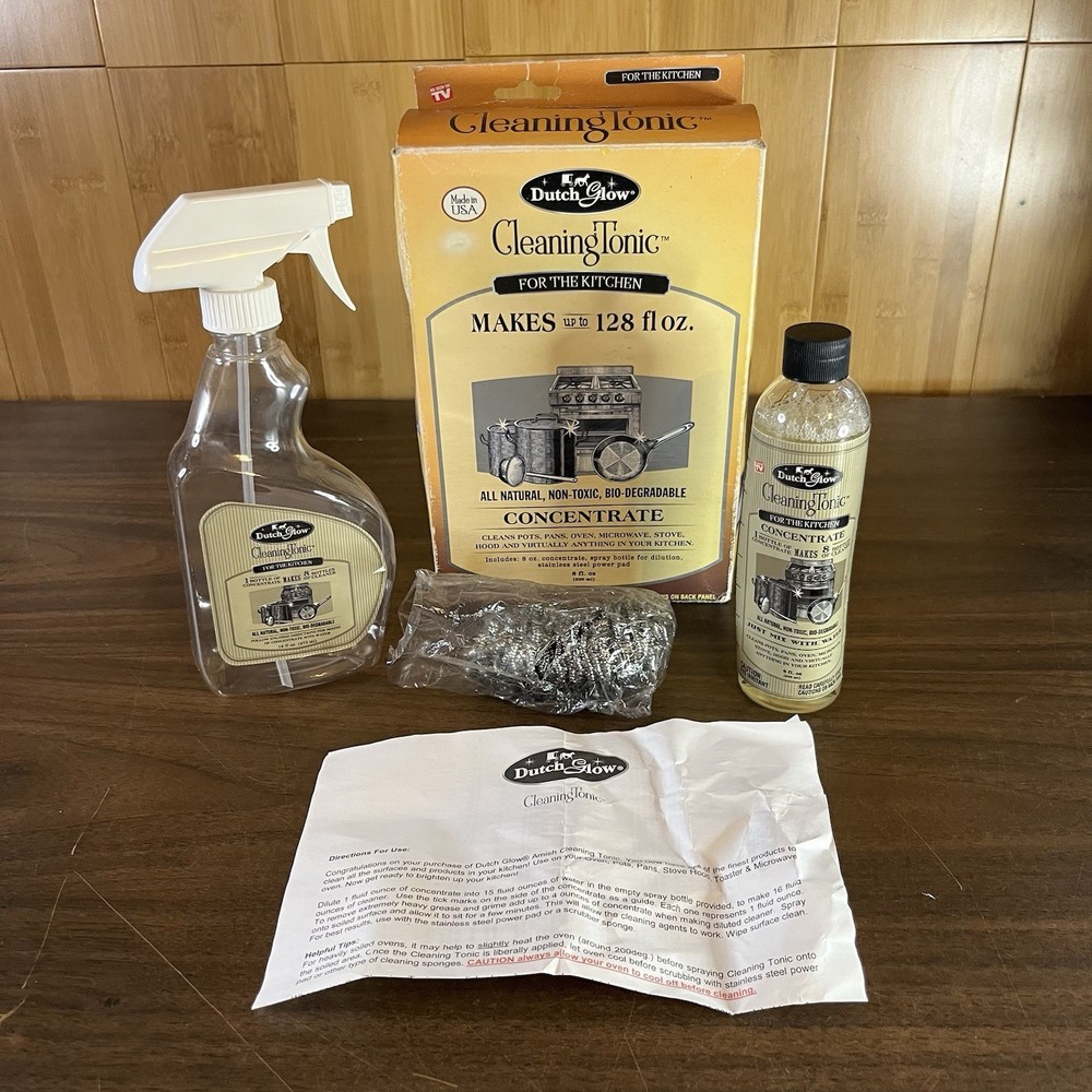Dutch Glow Cleaning Tonic Concentrate Kit With Spray Bottle And Scrubber (8 Oz)