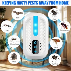 6 Pack Ultrasonic Pest Repeller Indoor, Mouse Plug in Repellent for m, white