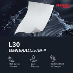 24 Small Rolls WypAll L30 White Wipes: 70 Wipes per Roll, 11″ x 10.4″ Each Sheet