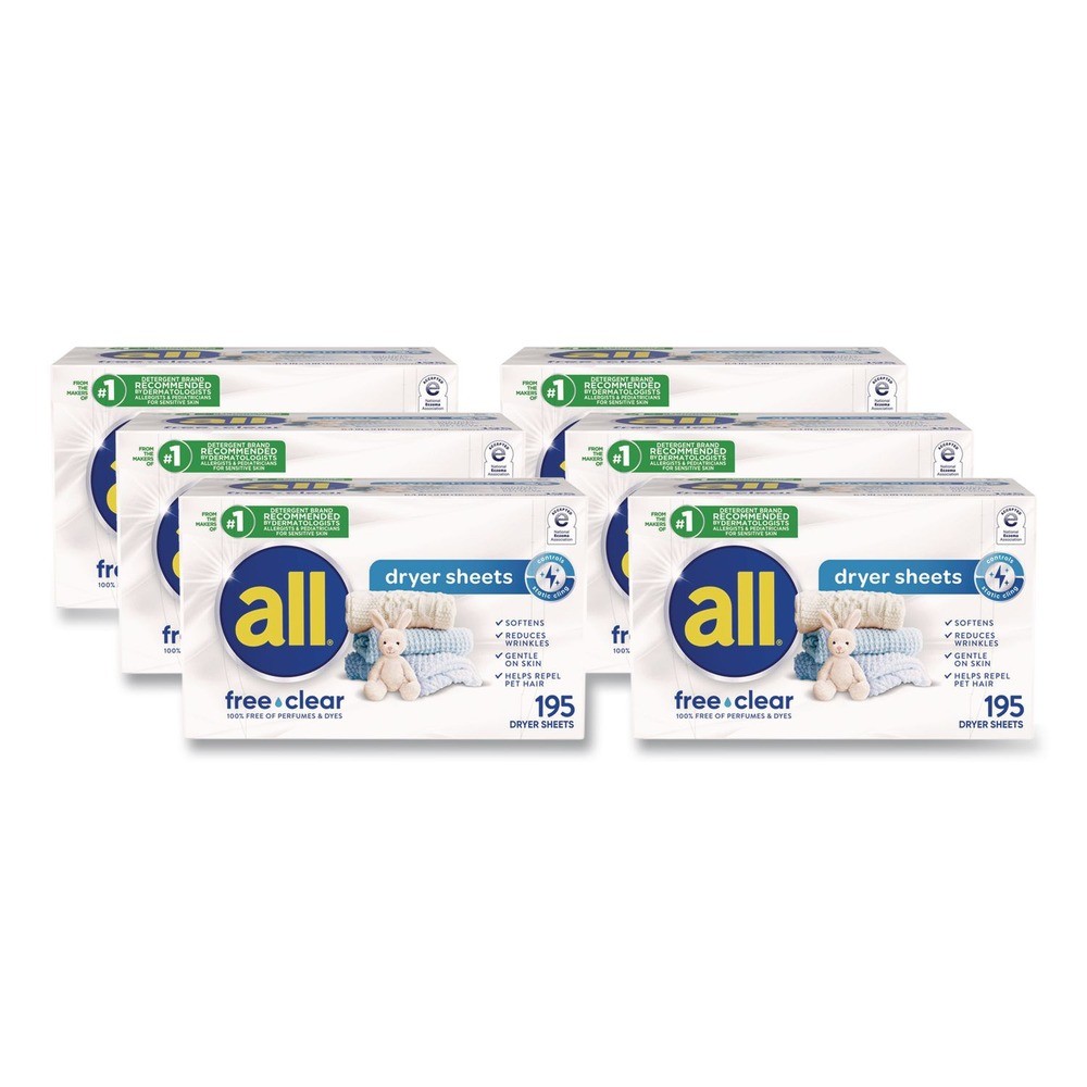 Dial 47362 Free Clear Dryer Sheets – Fragrance Free (6/Carton) New