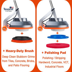 15″ Floor Buffer Machine, Commercial Floor Scrubber Machine with Brushes and Pad