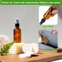 4 oz Amber Glass Spray Bottles – Small Empty Fine Mist 4 oz,