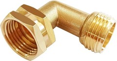 Brass 3/4″ GHT Threaded 90°Elbow Swivel Garden Hose Connector 90°, Hex 90°