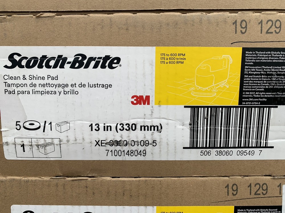 3M 13” SCOTCH BRITE FLOOR BUFFER PADS NEW GENUINE BOX OF 5