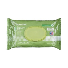 McKesson Flushable* Personal Wipe 6-9/10 X 7 Inch FLU48 1 Pack 48 Wipes