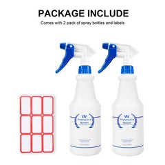 Plastic Spray Bottle, Empty Bottles (2 Pack 24 Oz), 2-Pack, Blue