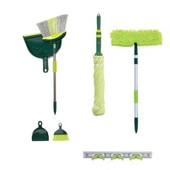 Pine-Sol 7-Piece Broom & Mop Cleaning Set – Angled Broom, Dustpan, Twist & Micro