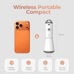 Wireless Portable Vacuum Sealer Pump, USB Fast Charging & Rechargeable, Powerful