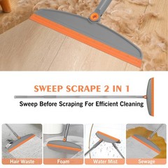Multifunction Magic Broom, 54 Inch Adjustable Long Handle Gray Orange