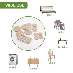COVERCORNER Felt Furniture Pads for 162PCS Value Pack Round Beige, Beige