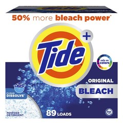 Tide Powder Laundry Detergent with Bleach, 129 Ounce (Pack of 1), white