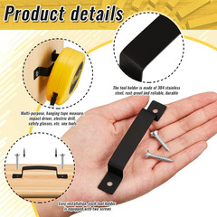 12 Pcs Tape Measure Clip Tape Measure Holder Bench Belt Universal Tool with Scre