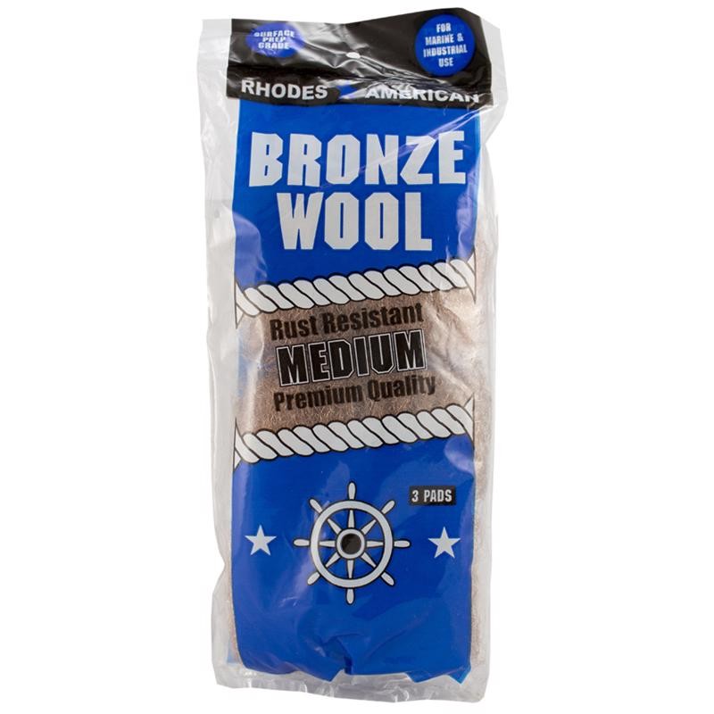 3-Pack Rhodes American Grade 3 Medium Bronze Wool Pads