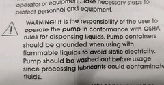 NEW ULINE H-2634 Plastic Pail/Drum Pump