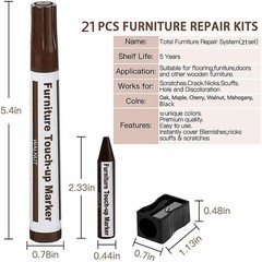 Furniture Markers Touch Up,Wood Filler Floor Scratch 21 Piece Set, 10+10